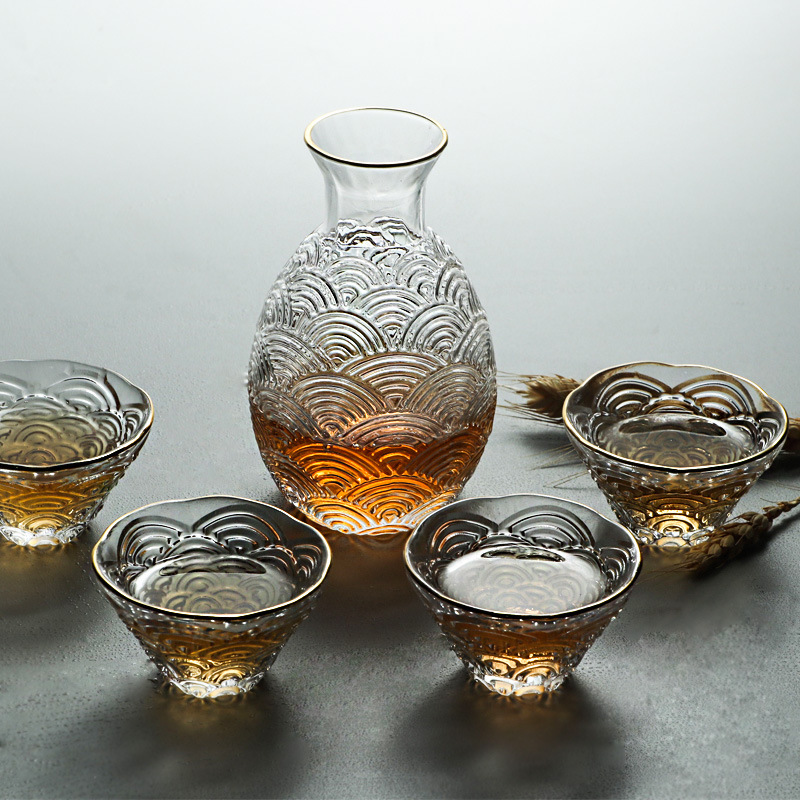 Japanese Pottery - 일본식 해머 사케 주전자 세트 유리